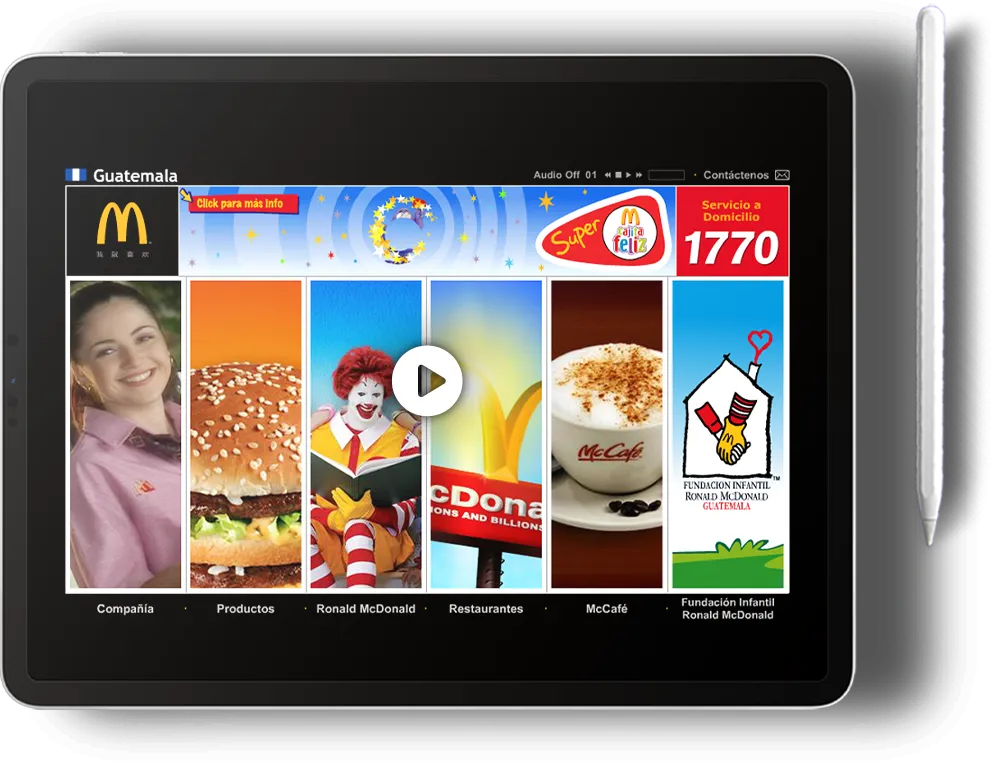 iPad con website de McDonald's