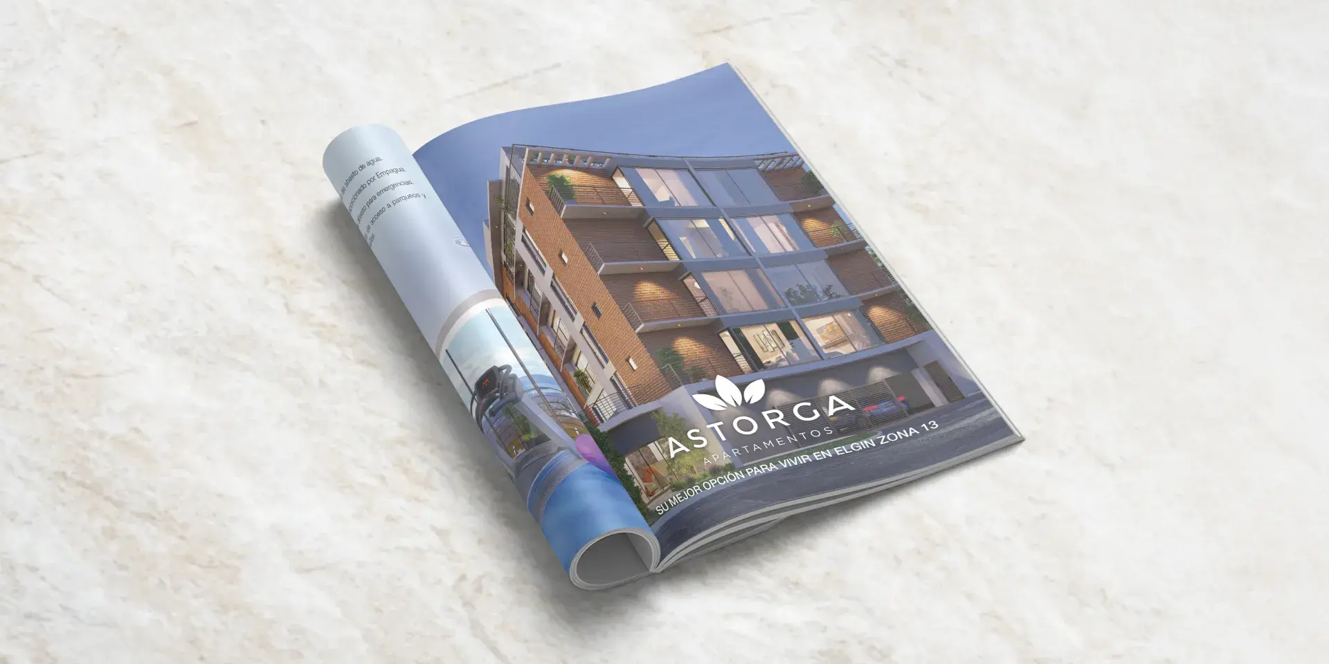 Mockup diseño de revista Apartamentos Astorga